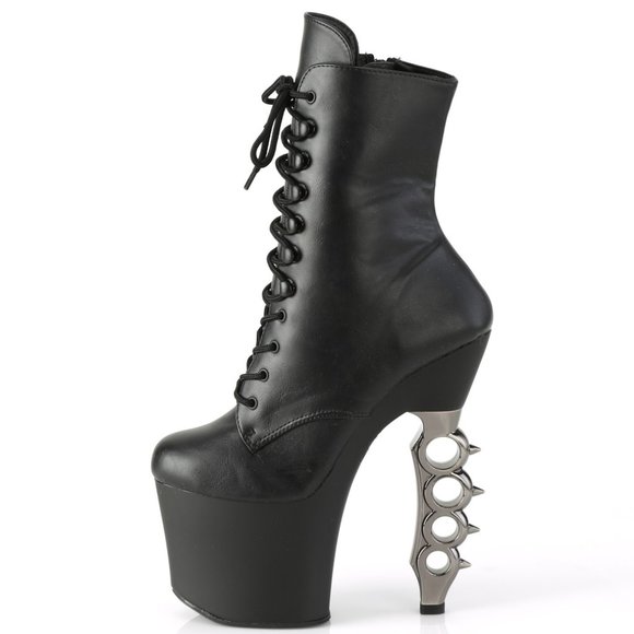 Shoes - Platform Lace Up Knuckles High Heel Ankle Boots